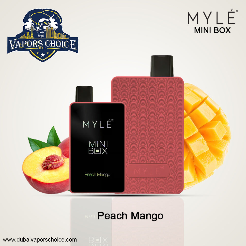MYLE MINI BOX 1500 PUFFS DISPOSABLE VAPE (20mg Nicotine) Peach Mango UAE Abu Dhabi & Al Sharjah